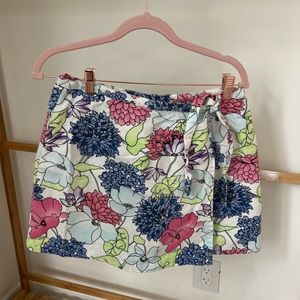 Vintage floral denim skort fully pattered denim shorts under Bill Blass 6P